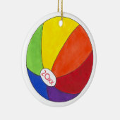 Rainbow Beach Ball Sommerspass Küste Keramik Ornament (Rechts)