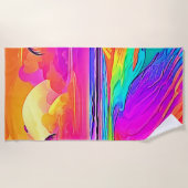 Rainbow Beach: Cartoon Fun Strandtuch (Vorderseite)