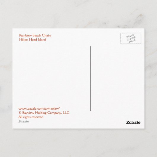 Rainbow Beach Stühle Postkarte (Rückseite)