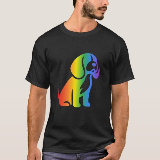 Rainbow Beagle Dog Lover T-Shirt (Vorderseite)