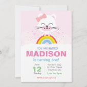 Rainbow Bear Birthday Einladung (Vorderseite)