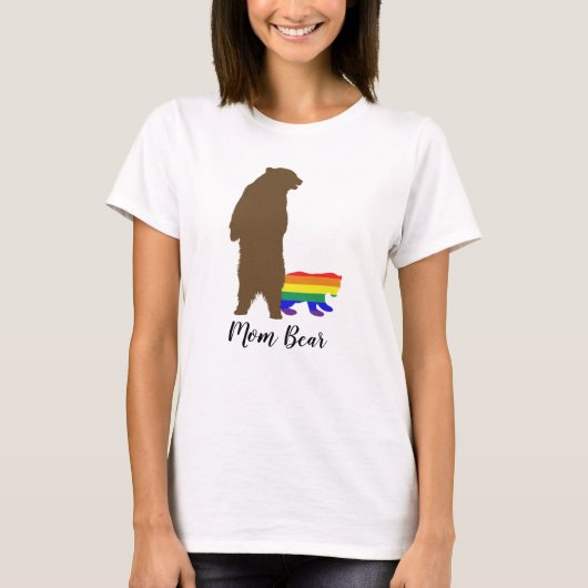 Rainbow Bear Mama Mutter Pride LGBT T-Shirt (Vorderseite)