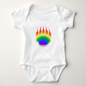 Rainbow Bear Paw Print Baby Strampler (Vorderseite)