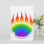 Rainbow Bear Paw Print Briefpapier (Stehend Vorderseite)