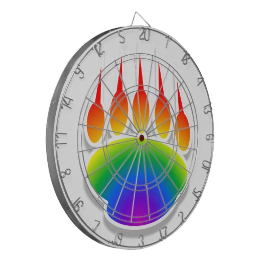 Rainbow Bear Paw Print Dartscheibe (Vorderseite Links)