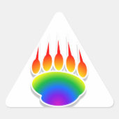 Rainbow Bear Paw Print Dreieckiger Aufkleber (Vorderseite)