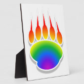 Rainbow Bear Paw Print Fotoplatte (Seite)