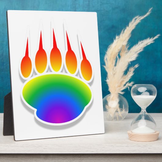 Rainbow Bear Paw Print Fotoplatte (Seite)