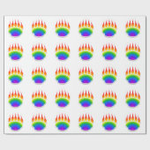 Rainbow Bear Paw Print Geschenkpapier (Flach)