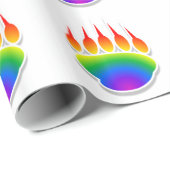 Rainbow Bear Paw Print Geschenkpapier (Rolleneckpunkt)