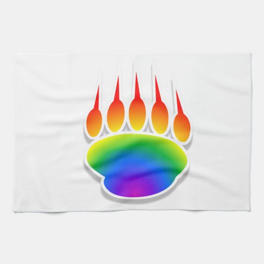 Rainbow Bear Paw Print Handtuch (Horizontal)