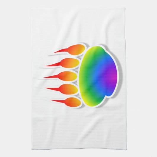 Rainbow Bear Paw Print Handtuch (Vertikal)