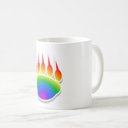 Rainbow Bear Paw Print Kaffeetasse (VorderseiteRechts)
