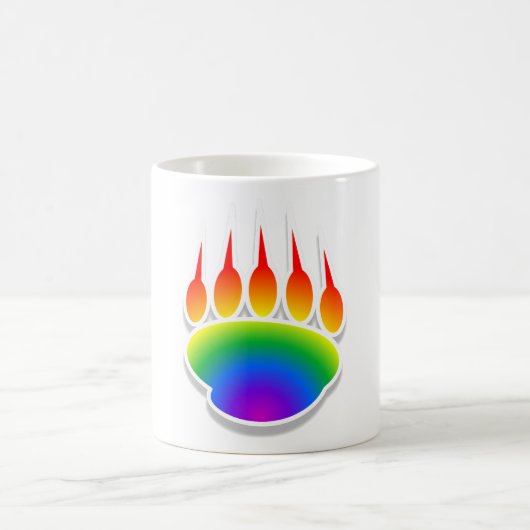 Rainbow Bear Paw Print Kaffeetasse (Mittel)