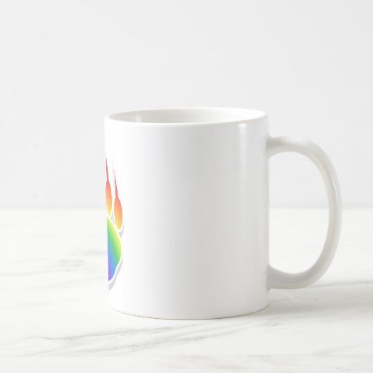 Rainbow Bear Paw Print Kaffeetasse (Rechts)