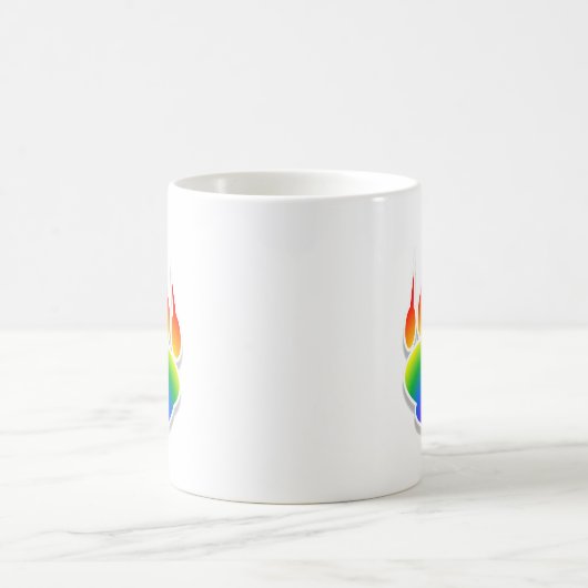 Rainbow Bear Paw Print Kaffeetasse (Mittel)