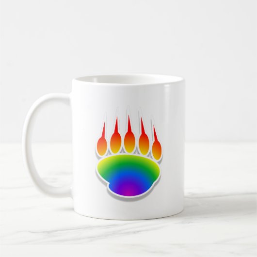 Rainbow Bear Paw Print Kaffeetasse (Links)