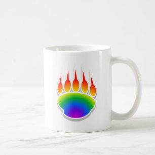 Rainbow Bear Paw Print Kaffeetasse