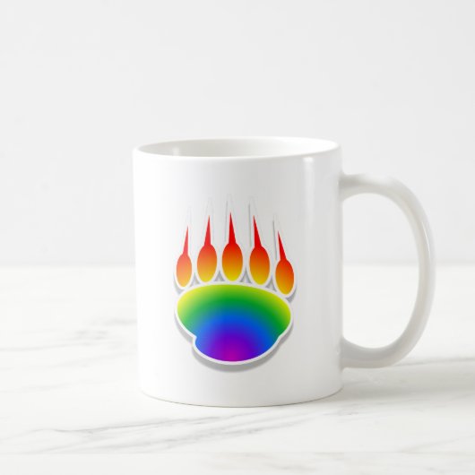 Rainbow Bear Paw Print Kaffeetasse (Rechts)