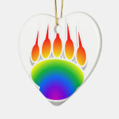 Rainbow Bear Paw Print Keramikornament (Links)