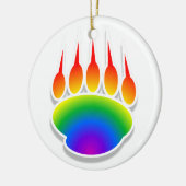 Rainbow Bear Paw Print Keramikornament (Links)