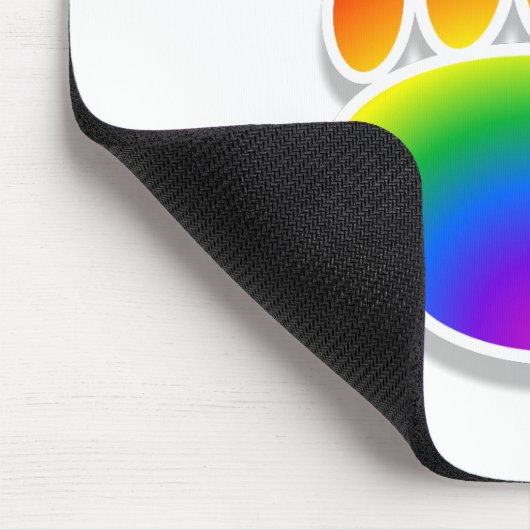 Rainbow Bear Paw Print Mousepad (Ecke)