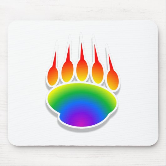 Rainbow Bear Paw Print Mousepad (Vorne)