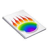 Rainbow Bear Paw Print Notizblock (Rechte Seite)