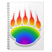 Rainbow Bear Paw Print Notizblock (Vorderseite)