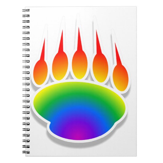 Rainbow Bear Paw Print Notizblock (Vorderseite)