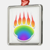 Rainbow Bear Paw Print Ornament Aus Metall (Links)