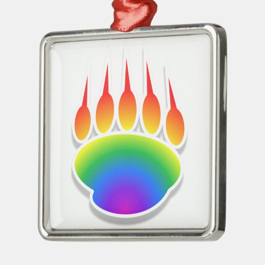 Rainbow Bear Paw Print Ornament Aus Metall (Links)