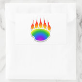 Rainbow Bear Paw Print Rechteckiger Aufkleber (Tasche)