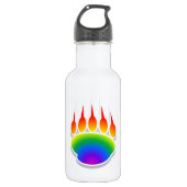 Rainbow Bear Paw Print Trinkflasche (Vorderseite)