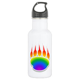 Rainbow Bear Paw Print Trinkflasche