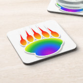 Rainbow Bear Paw Print Untersetzer (Linke Seite)