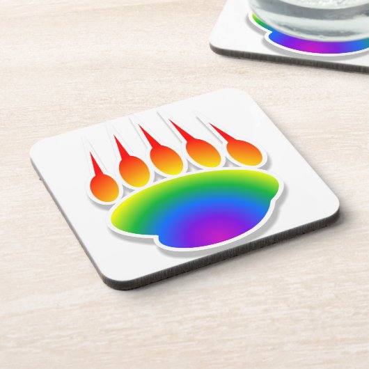 Rainbow Bear Paw Print Untersetzer (Linke Seite)