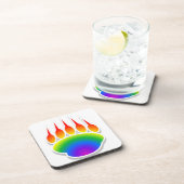 Rainbow Bear Paw Print Untersetzer (Rechte Seite)