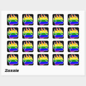 Rainbow Bear Paw Quadrat - Aufkleber (Blatt)