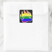 Rainbow Bear Paw Quadrat - Aufkleber (Tasche)
