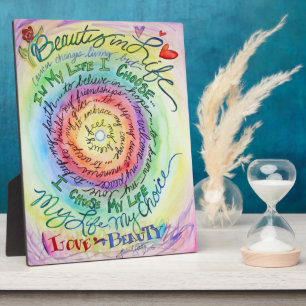 Rainbow Beauty in Life Cancer Gedicht Gift Plaque Fotoplatte