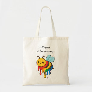 Rainbow Bee Butterfly - Happy Anniversary Tragetasche
