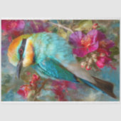 Rainbow Bee-Eater Bird Tropical Blume Decoupage Seidenpapier (Vorderseite)