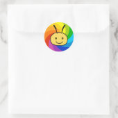 Rainbow Bee Runder Aufkleber (Tasche)