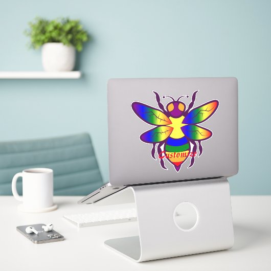 Rainbow Bee Thunder_Cove Aufkleber (Laptop auf Schreibtisch)