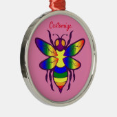 Rainbow Bee Thunder_Cove Ornament Aus Metall (Rechts)