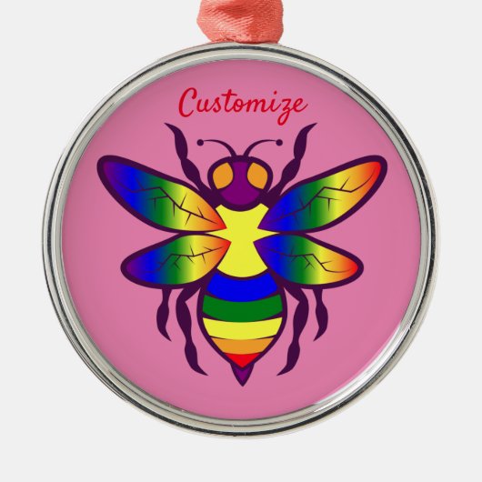 Rainbow Bee Thunder_Cove Ornament Aus Metall (Vorne)