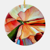 Rainbow Begonia Blume Aquarellkunst Keramik Ornament (Hinten)