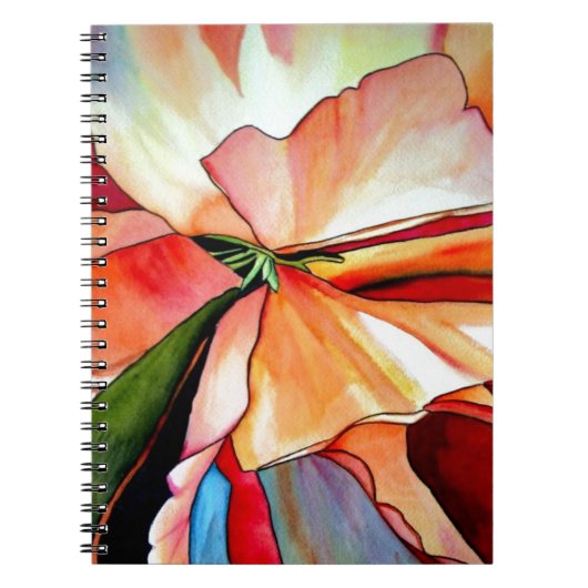 Rainbow Begonia Blume Aquarellkunst Notizblock (Vorderseite)