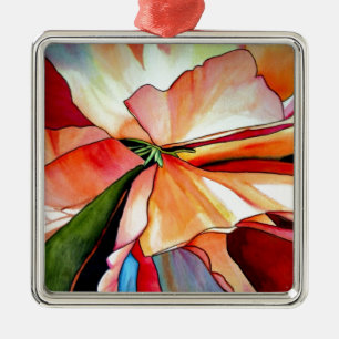 Rainbow Begonia Blume Aquarellkunst Ornament Aus Metall